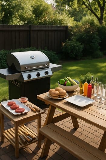 Qril yandırılmamışdan əvvəl boş masalı həyət