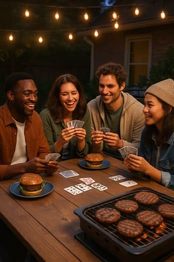 Dostlarla oyun gecəsi və qril masası