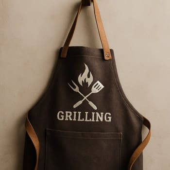 Divarda asılmış qril önlüyü