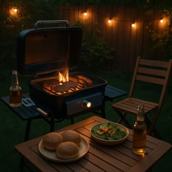 İşdən sonra kiçik həyət qril seti