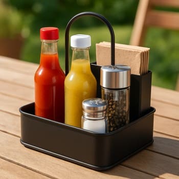 Sos və ədviyyat üçün masa stendi