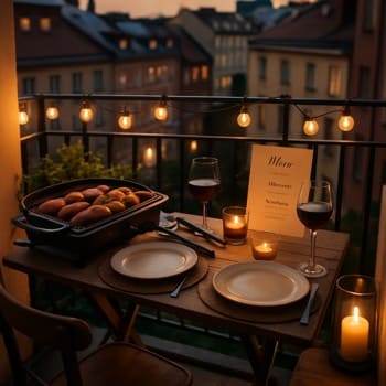 İki nəfərlik balkon qril seti