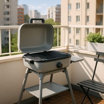 Balkon üçün kompakt elektrik qril seti