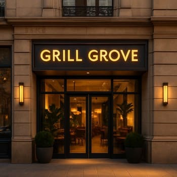 Bakıda Grill Grove mağazasının vitrin görüntüsü