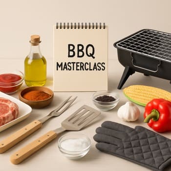 BBQ ustadı ilə kiçik masa ətrafında təlim