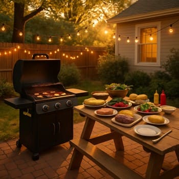 Bağ evində ailə üçün manqal seti